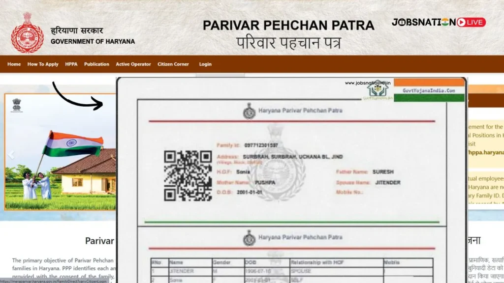 Haryana Parivar Pehchan Patra feature